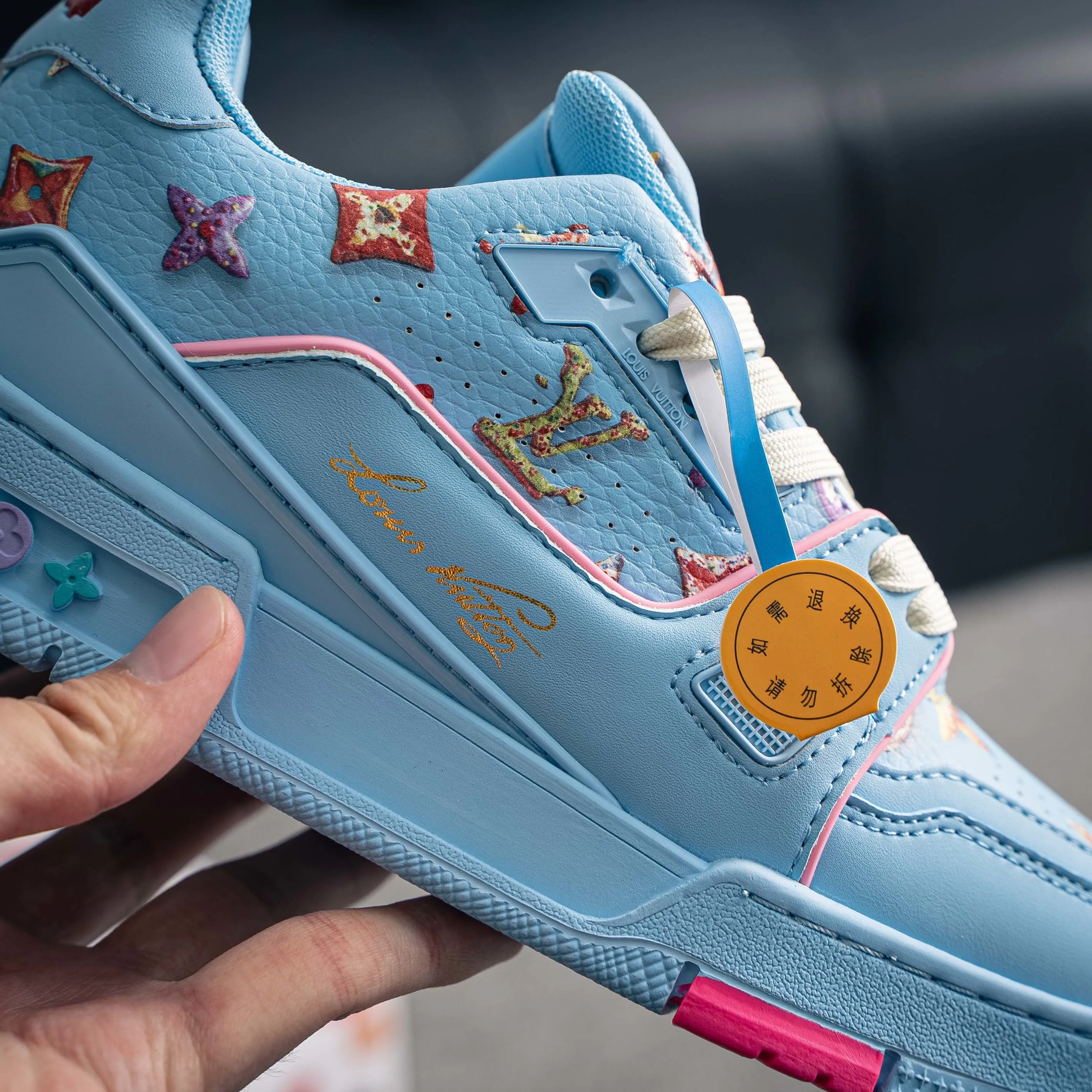 【 】 Louis Vuitton Trainer Sneaker Low Series Low-Top Retro Versatile Skate Shoes“ Virgil Abloh Retro Shoes ，